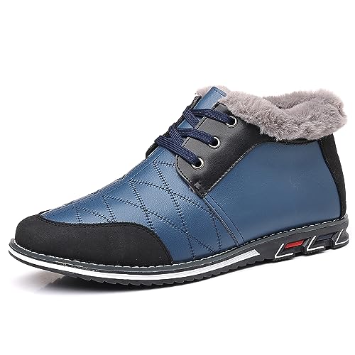 COSIDRAM Men Casual Shoes High-top Loafers Comfort Walking Sneakers Boots for Male 8 D/Blue