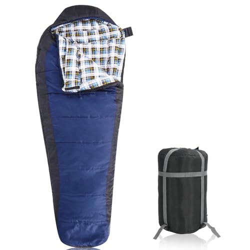 Bolsa de Dormir Momia, Invierno Extremo 0 Grados con Forro de Franela y Algodón, Caliente y Lavable a Máquina para Camping, Ideal para Excursionismo y Camping en Clima Frío miniatura 1