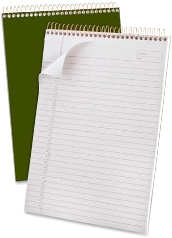 Ampad Gold Fibre Classic, Wirebound Planner Pad, Size 8-1/2 x 11-3/4, Red Cover, Legal Ruling , 70 Sheets per Pad (20-811),White image 2