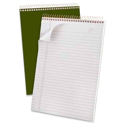 Ampad Gold Fibre Classic, Wirebound Planner Pad, Size 8-1/2 x 11-3/4, Red Cover, Legal Ruling , 70 Sheets per Pad (20-811),White