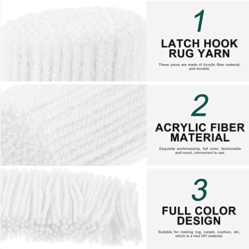 Artibetter 10 Rolls Latch Hook Yarn Precut Rug Yarn Tapestry Yarn Threads For Diy Craft Sewing Knitting Yarn Latch Hook Supplies White #TOP7