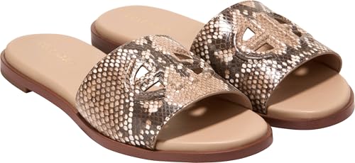 Cole Haan Women's Sandals - Flynn Logo Slide Penny Loafer, Dune Snake Print Leather/Natural Wedge, 7.5-B US by Cole Haan - Used condition - Image 4