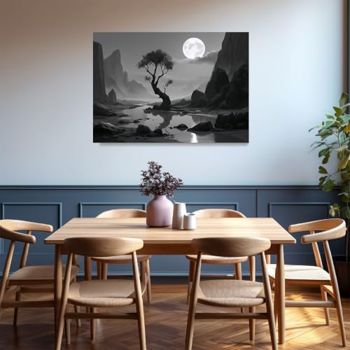 Cuadro de montaña abstracto para decoración nórdica de salón moderno 2