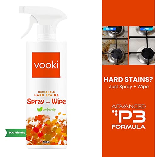 Image of Vooki Ecofriendly Hard Stains Spray and Wipe for Toughest House Hold Stains, Home and Commercial Use - 250 ML - (Pack of 1)