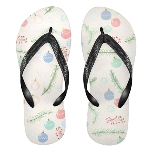 Burbuja Christmas Theme Flip Flops for Women Men, Soft Thong Sandals Rubber Slippers for Pool Beach Essentials
