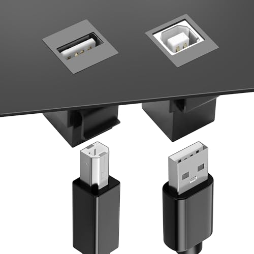 Coupleur USB 2.0 Type B vers type A Keystone pour plaque murale et bureau