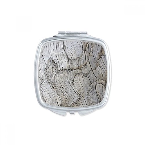 Miroir compact carré gris à rayures pour maquillage nomade