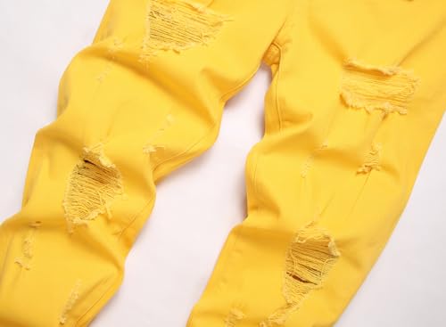 Men's Fashion Washed Perforated Elastic Slim Fit Jeans3