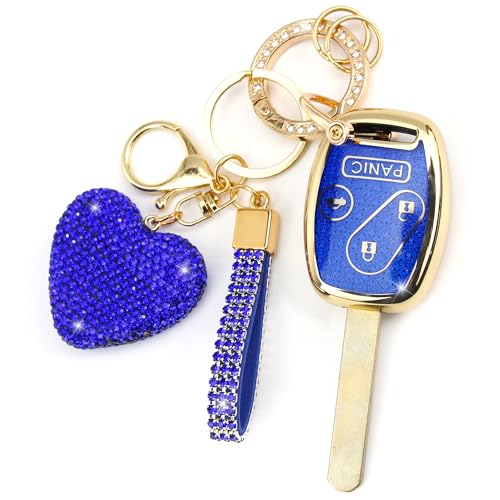Coque de clé diamant Honda 4 boutons protection boîtier télécommande 2003-2015