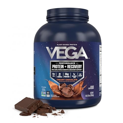 Vega Protein + Recovery, Chocolate &ndash; 30g Vegan Protein, Dairy & Gluten Free, Probiotics, NSF...