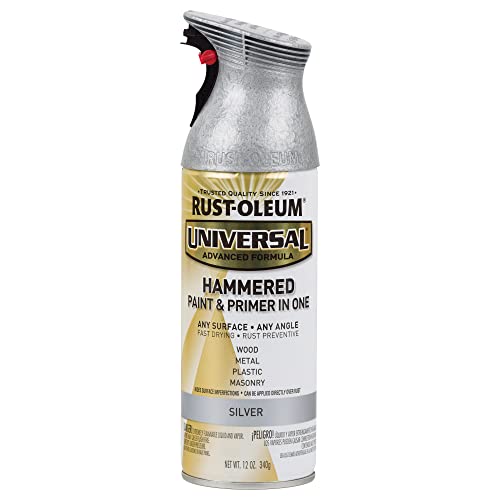 Image of Rust-Oleum 245219 Universal All Surface Hammered Spray Paint, 12 oz, Silver