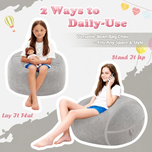 Image of 2FT Bean Bag Chair 2'Bean Bag Chairs with Memory Foam Filled Small Bean Bag