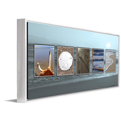 Personal-Prints COASTAL BEACH or Nautical Personalized Name Art Décor or Gift |Customized Beach Canvas Wall Art Gift (17'x33' Float Framed Canvas)