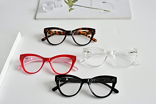 Image of Eyekepper 4-pack Cateye Design Reading Glasses Oversized Readers for Women Reading +1.25 | Ladies Magnifying Glass, Women's Stylish Reader Eyeglasses, Lightweight Cheaters, Scratch Resistant & Comfortable