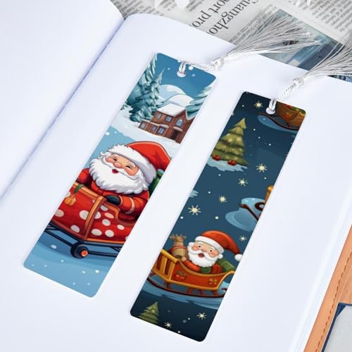 Marque-page Noël traîneau x6 pour vos lectures de fêtes et romans d'hiver