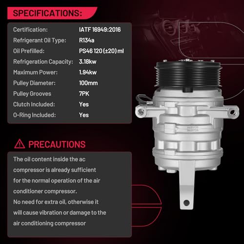 BDFHYK 58892 Air Conditioning A/C Compressor Compatible with Nissan March 2012-2018, Juke 2012-2014, Note 2014-2017 L4 1.6L, Tiida 2013-2014, Versa 2011-2019, Replace# 6513076 by BDFHYK - Image 7