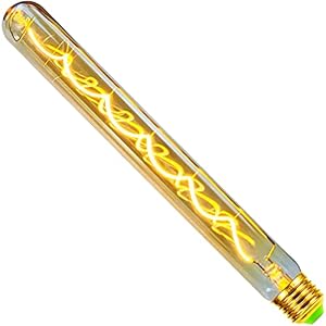TIANFAN Led-lampen Vintage gloeilampen Lange reageerbuis 4W Dimbare spiraalgloeidraad 220/240V E27 Edison Decoratieve lampen (T32 300mm)