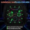 Stylish Men's Tonneau Watches, Analog Quartz Mens Chronograph Watch with Calendar,Fashion Sport Casual Work Wrist Watches for Men with Silicon Strap,Colorful Dial Skeleton Watch Gifts for Men