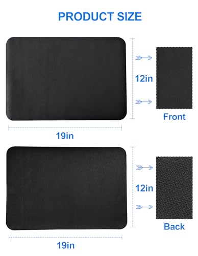 Image of Dish Drying Mat for Kitchen Counter, 12 inchx19 inch Dish Drying Pad with Non-slip Rubber Backed, Hide Stain Anti Absorbent for Kitchen Counter, Drying Mat for Coffee Machine Dish Rack (Black)