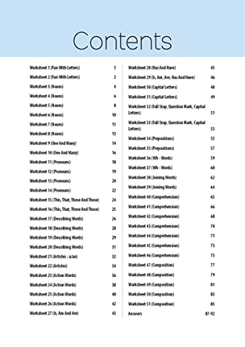 MTG 51 English Grammar Worksheets Class 1 – Grammar Work books to practice English concepts in interactive way (Based on CBSE/NCERT)