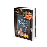 Logbuch-Verlag kleines Rezeptbuch zum Selberschreiben DIN A5 Hardcover braun bunt - leeres Kochbuch mit weißen Seiten - Geschenk Küche Kochen Ernährung