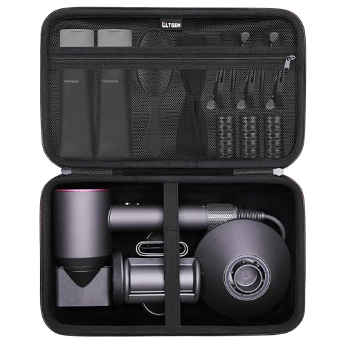 L LTGEM Hair Dryer Case Compatible with Dyson Supersonic Hair Dryer Laifen SE/SE Lite Slopehill 1902 Cosy Companions ZCY883 Wavytalk Blow Dryer Cases Blow Dryer Storage Cases Black(Case Only)