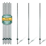 TECSPACE Metal Fence Post, 7 ft Heavy Duty U-Post with Anchor Plate and Adjustable Tabs, Rust-Proof Steel Stakes for Garden, Farm, Lawn, 10 Pack (7 Feet)