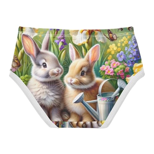 Toddler Panties, Cute Rabbit Butterfly Flower Girls Cotton Underwear, 2–8 Years2