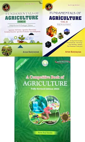 Image of Arun Katyayan - Fundamentals of Agriculture - Vol 1 + Vol 2 - 12th /Ed. - 2027 + Nem Raj Sunda - A Competitive Book of Agriculture - 15th /Ed. 2027 - ... BOOKS-TOP GRADE PAPER & PRINT] for 2027 Exams