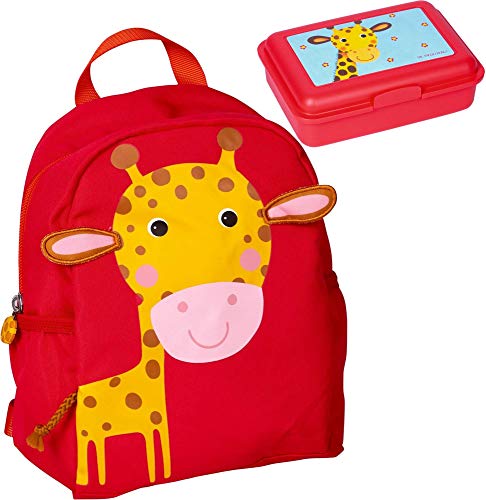 Preisvergleich Produktbild Spiegelburg Freche Rasselbande 2er Set 16205 16504 Kleine Butterbrotdose Giraffe + Rucksack Giraffe
