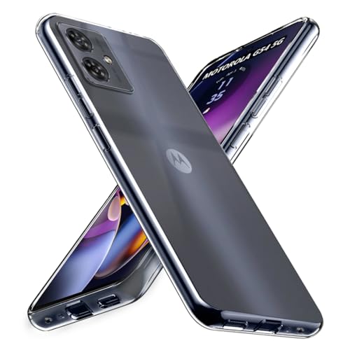 Image of Fashionury Crystal Clear Case for Motorola G54 5G | Yellowing Resistance | Transparent TPU Silicone | Raised Camera Lips | Slim Transparent Cover