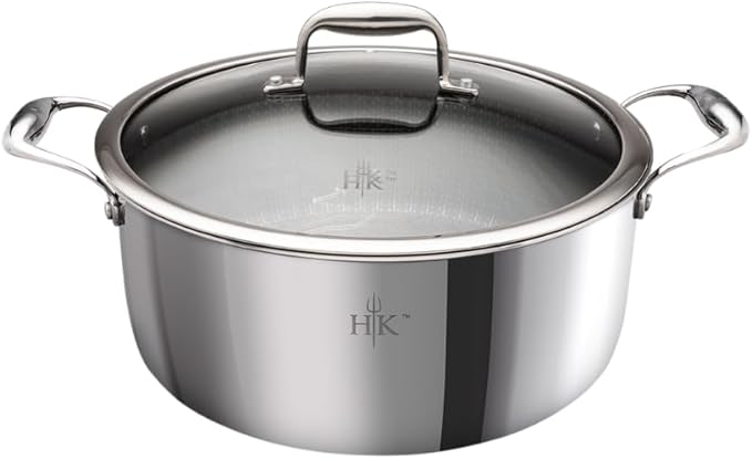 Hell's Kitchen Hybrid 5 Qt Pot and lid, Tri-Clad Stainless