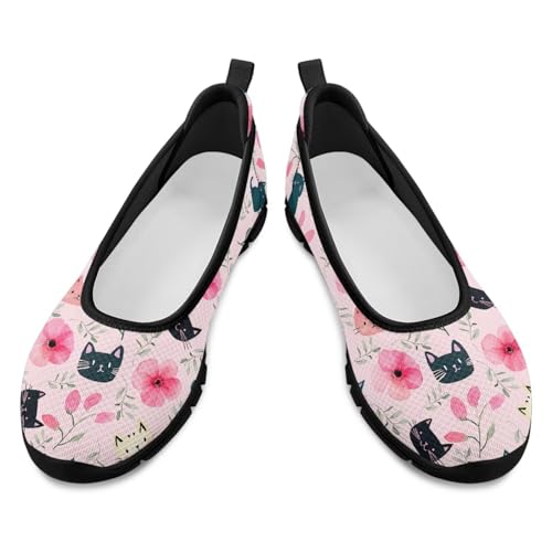 Image of Walking Shoes Women Breathe Mesh Slip On Sneakers Women Comfortable Lightweight