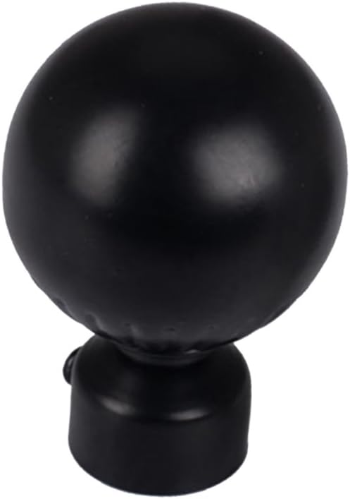 Curtain Rod Ends 1PC / Pack 28mm Dia. Metal Curtain Pole Finials Window Drape Rod Ends Caps 14 Styles Available, A Style Black, 28cm
