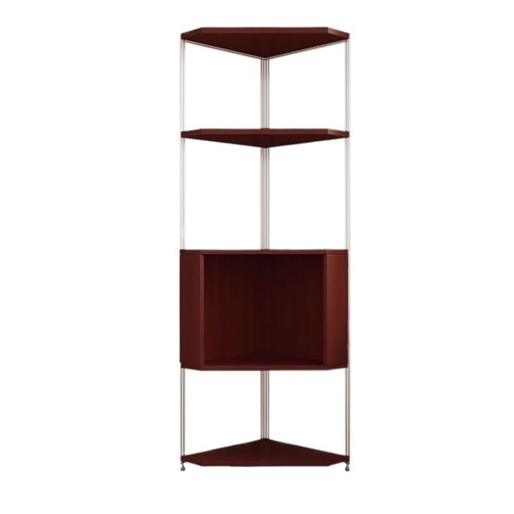 Lizhuzhuzs28 Bookcase Shelf Multi Layer Solid Wood Corner Shelf Bookshelf Living Room Triangular Cabinet Bookshelf Display(Red,Small)
