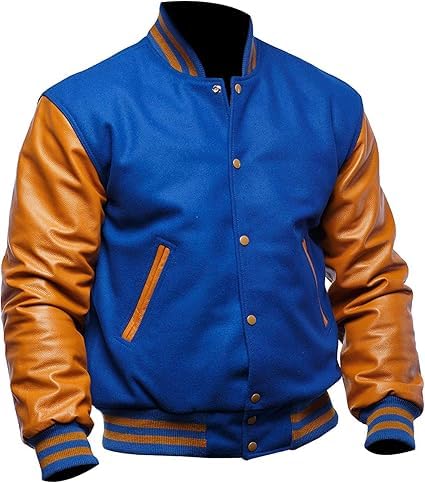 Image of Letterman Varsity Jackets for Men, Baseball Bomber Jackets, High School Letterman Jackets, Warm Wool Outerwear