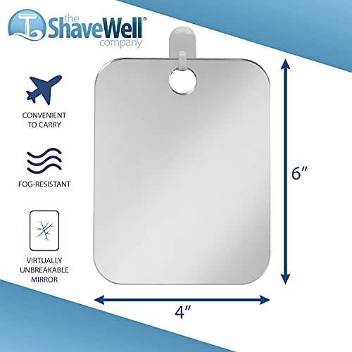 The Shave Well Company Original Anti-Fog Shaving Mirror | Fogless Bathroom Shower Mirror With Handheld Option For Men And Women | Hanging Shower Mirror Includes Long-Lasting Removable Adhesive Hook #TOP2