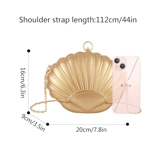 Image of Women Seashell Evening Bag Purse Mermaid Chain Strap Clutch Handbag Shoulder Bag | Seashell