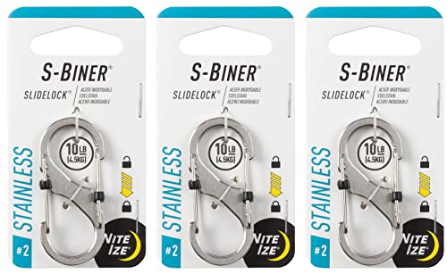 Nite Ize S-Biner SlideLock 1.85 in. Dia. Stainless Steel Silver Carabiner Key Chain