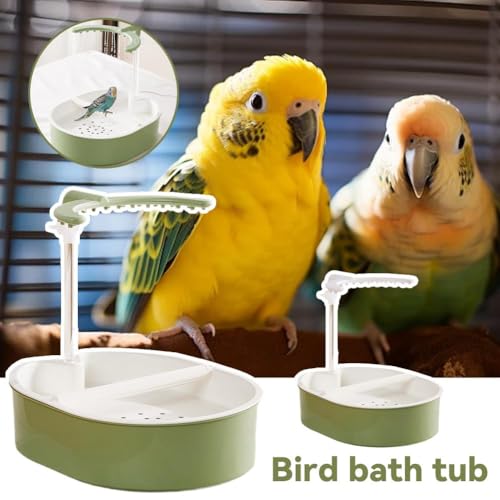 Baño para pájaros USB con ducha de lluvia y percha para periquitos 3