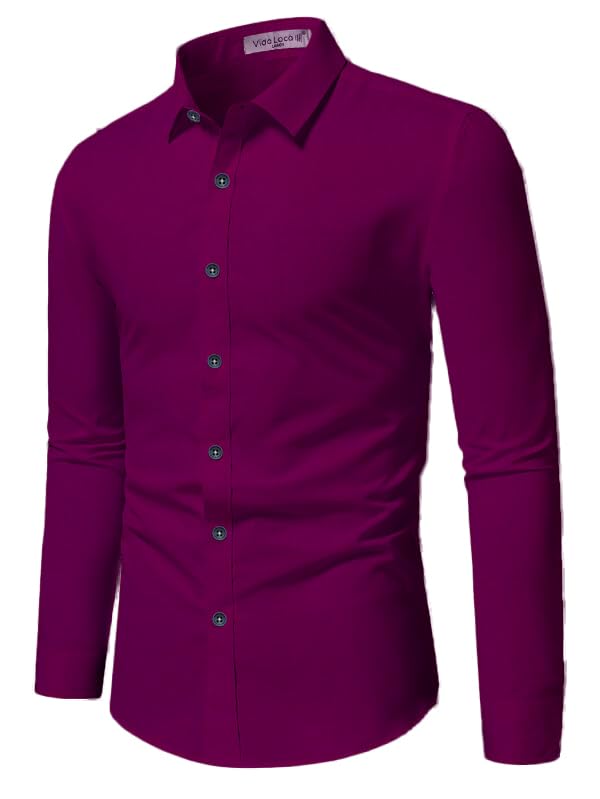 Image of Vida Loca Full Sleeve Spread Collar Cotton Blend Casual, Festival Stylish Slim fit Shirt for Men and Boys.