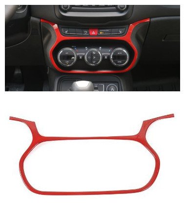 Nicebee Red ABS Car Air Conditioning Switch Decorative Car Moulding for Jeep Renegade 2015-2017