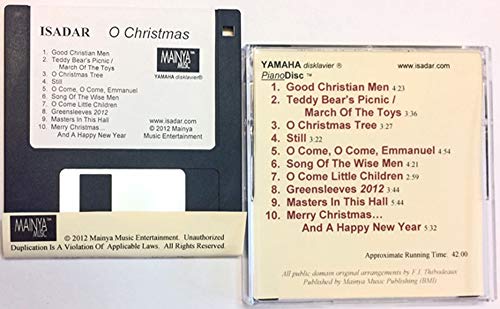 ISADAR - O Christmas (Yamaha Disklavier PianoSoft Player Piano Music Software compatible) on 3.5 2DD 720kb floppy disk