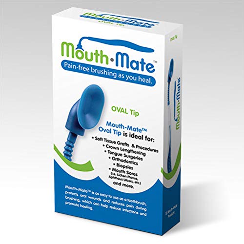 Image of Mouth-Mate Large Oval Oral Hygiene and Tooth Brushing Aid with Unique Bendable Handle and Soft Tip to Improve Comfort, 10 Pack