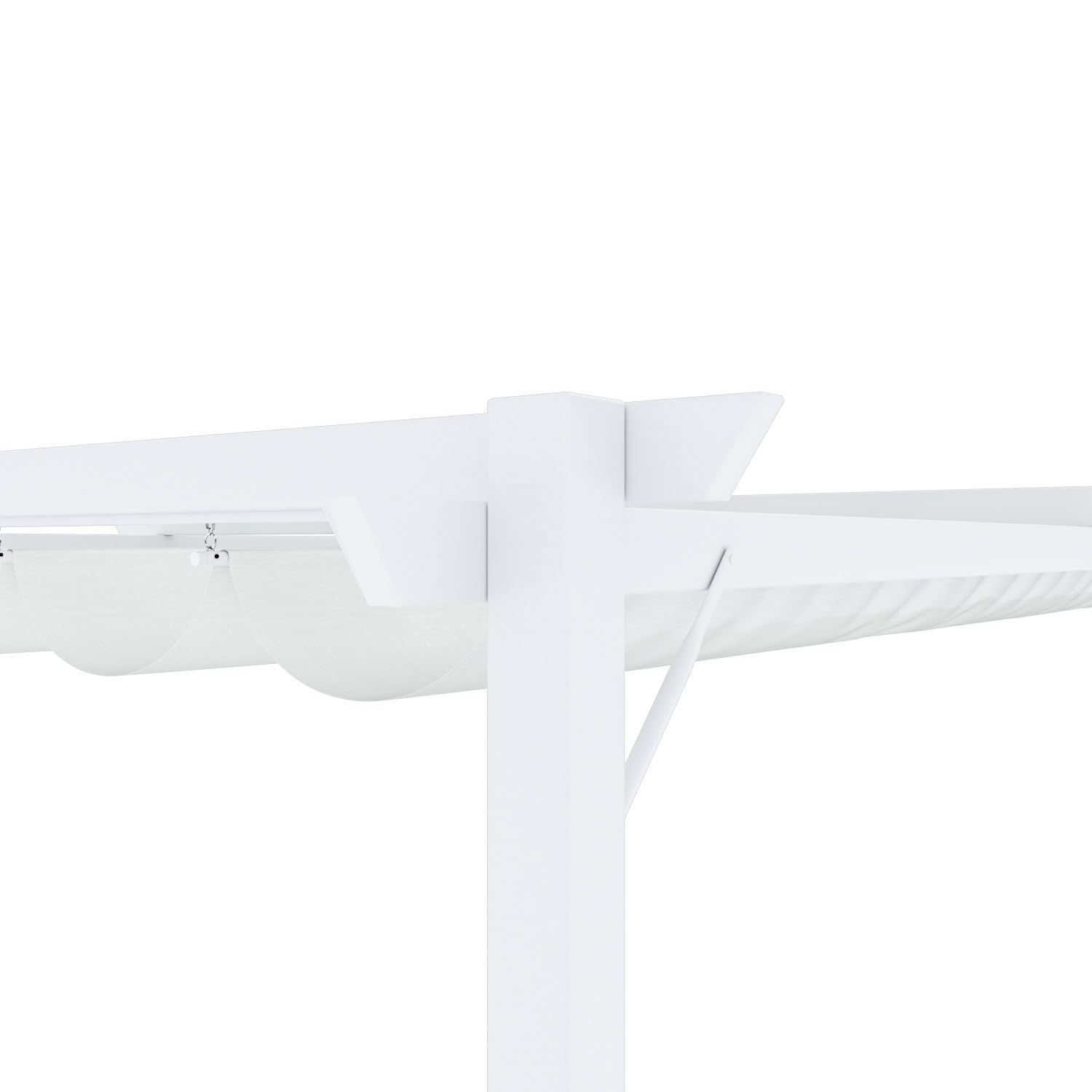 Gazebo Pergola 3 x 4 M con Telo Bianco Impermeabile Retrattile Richiudibile Struttura in Acciaio Bianco per Giardino Terrazzo Piscina Esterno Fiere Campeggio Design Elegante