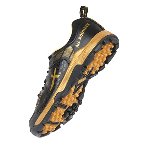 Kd Vector Cricket Shoes Spike Less Rubber Pvc Sole Turf & Field For Golf Baseball Trek Turf Sports & More (10, Black, Numeric_10) #TOP4