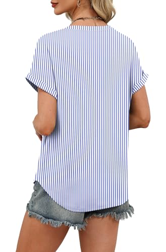 Image of WIHOLL Womens Blouses Spring Tops Short Sleeve Shirts Dressy Casual Summer Vacation Fashion Clothing 2026