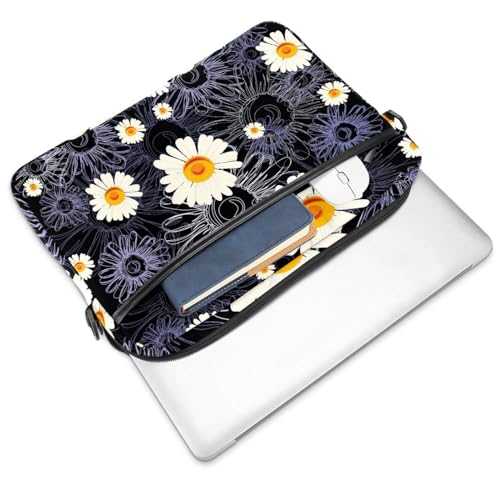 Maletín bandolera con estampado de flores de manzanilla para laptop 13 y 14 pulgadas 3