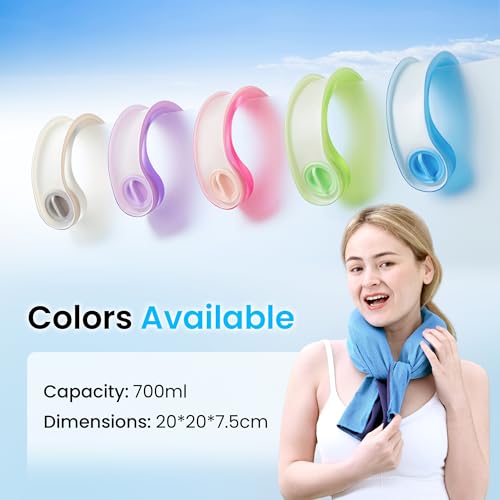 samply Reusable Ice Packs for Neck and Shoulder, Cold Compress, Relief of Pain, Swelling, Sprains, Office Pressure, Wearable Neck Cooler Towels of Cooling Wraps for Hot Weather,Royal Blue — view 3