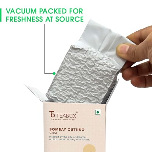 Teabox Bombay Cutting Chai | Inspired By The Bustling City | Blended With Natural Cardamom, Ginger & Fennel | 250 Grams